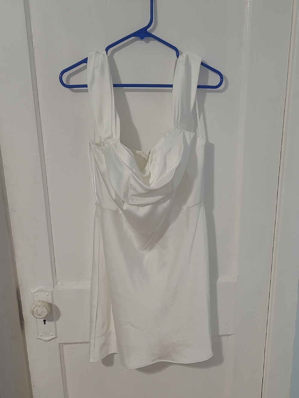 Elegant White Draped Mini Dress